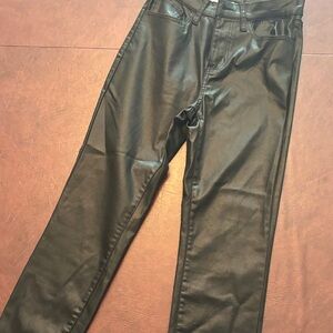 Black Faux Leather Pants